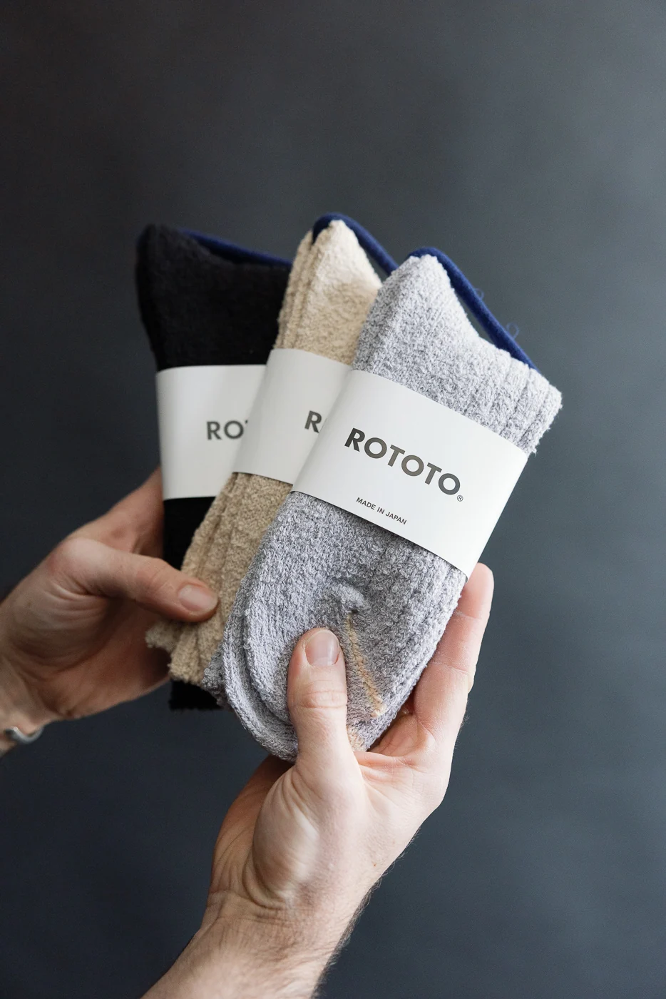 R1613 - Recycled Cotton Bouclé Crew Socks - Ecru - Image 3