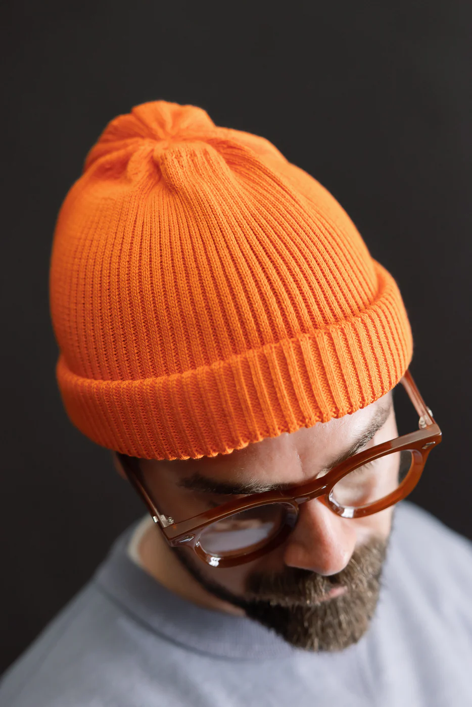 R5021 - Cotton Roll-Up Beanie - Orange - Image 5