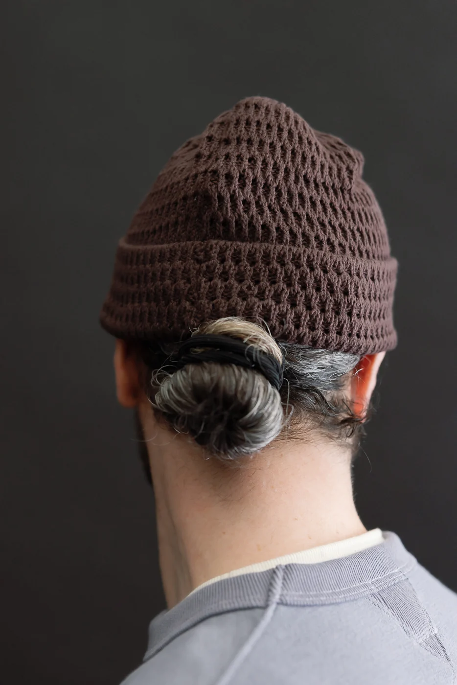 R5163 - Recycled Cotton Open Knit Beanie - Brown - Image 5