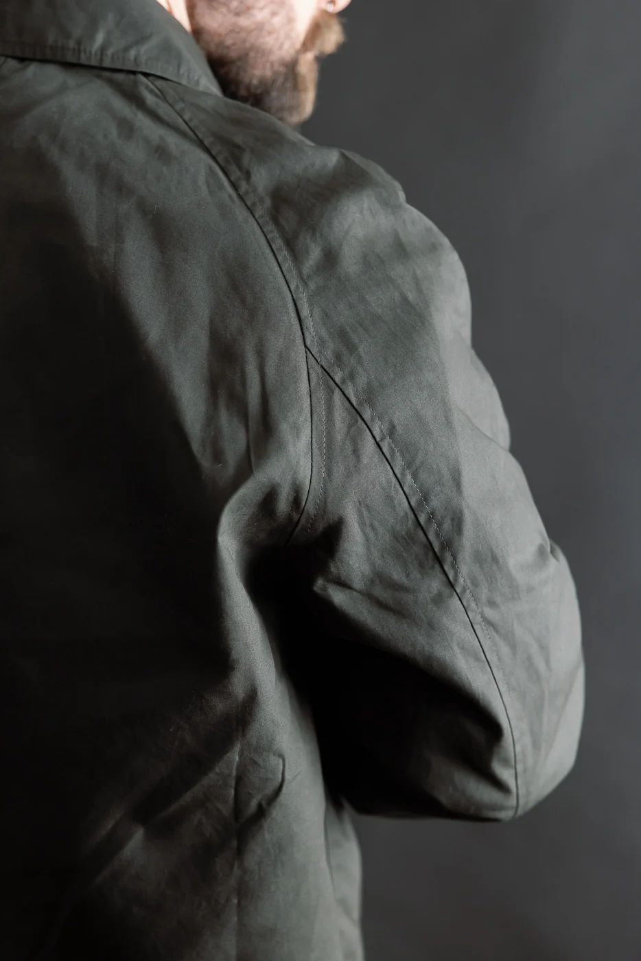 Raven Coat Coated Cotton Twill - Dark Grey - Image 21
