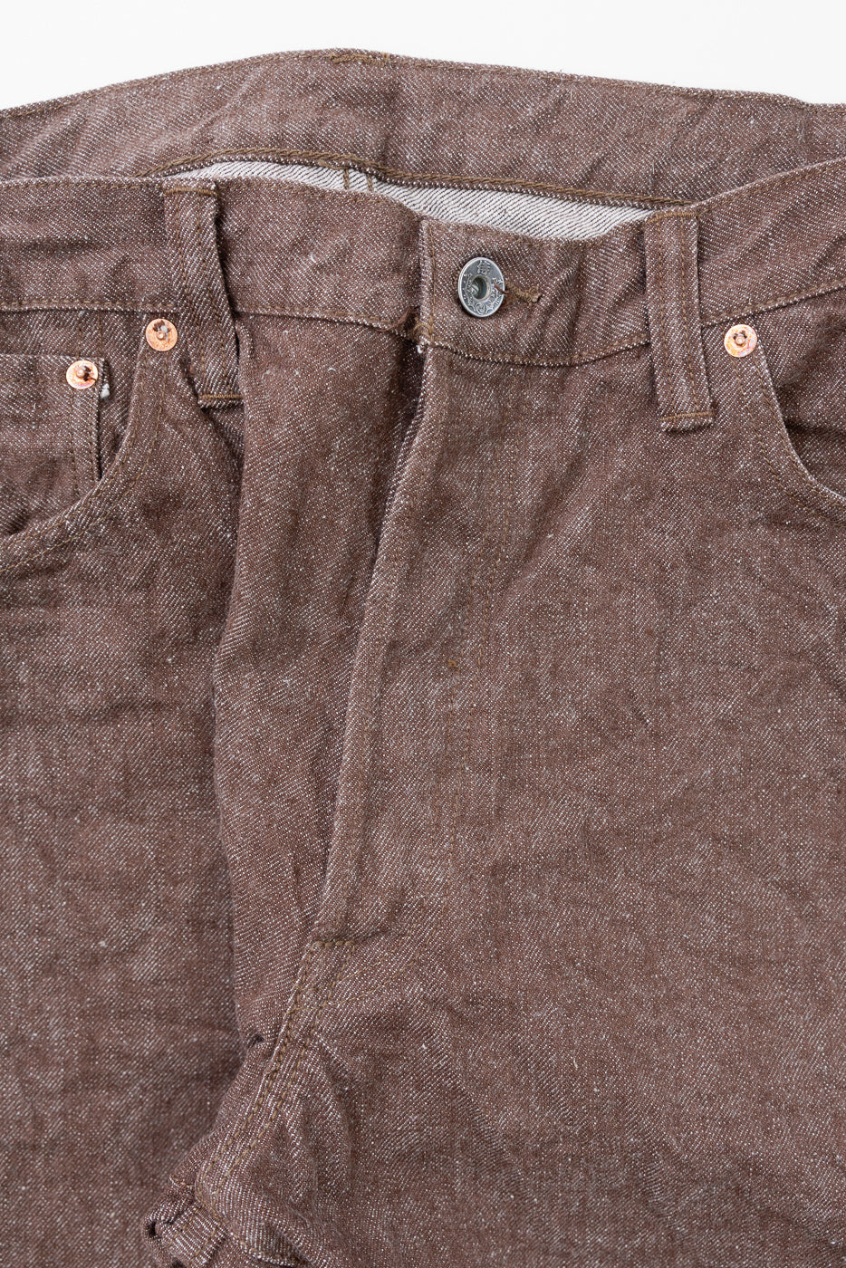 S0150BRX - 15oz "Kanoko Brown" Denim - Regular Straight - Image 3