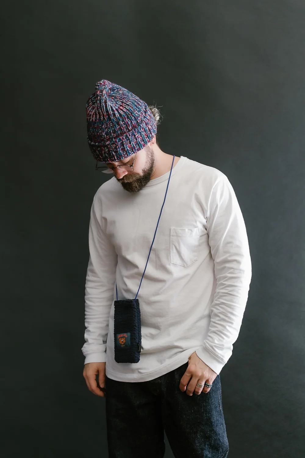 Shaggy Bear Pouch - Navy - Image 6