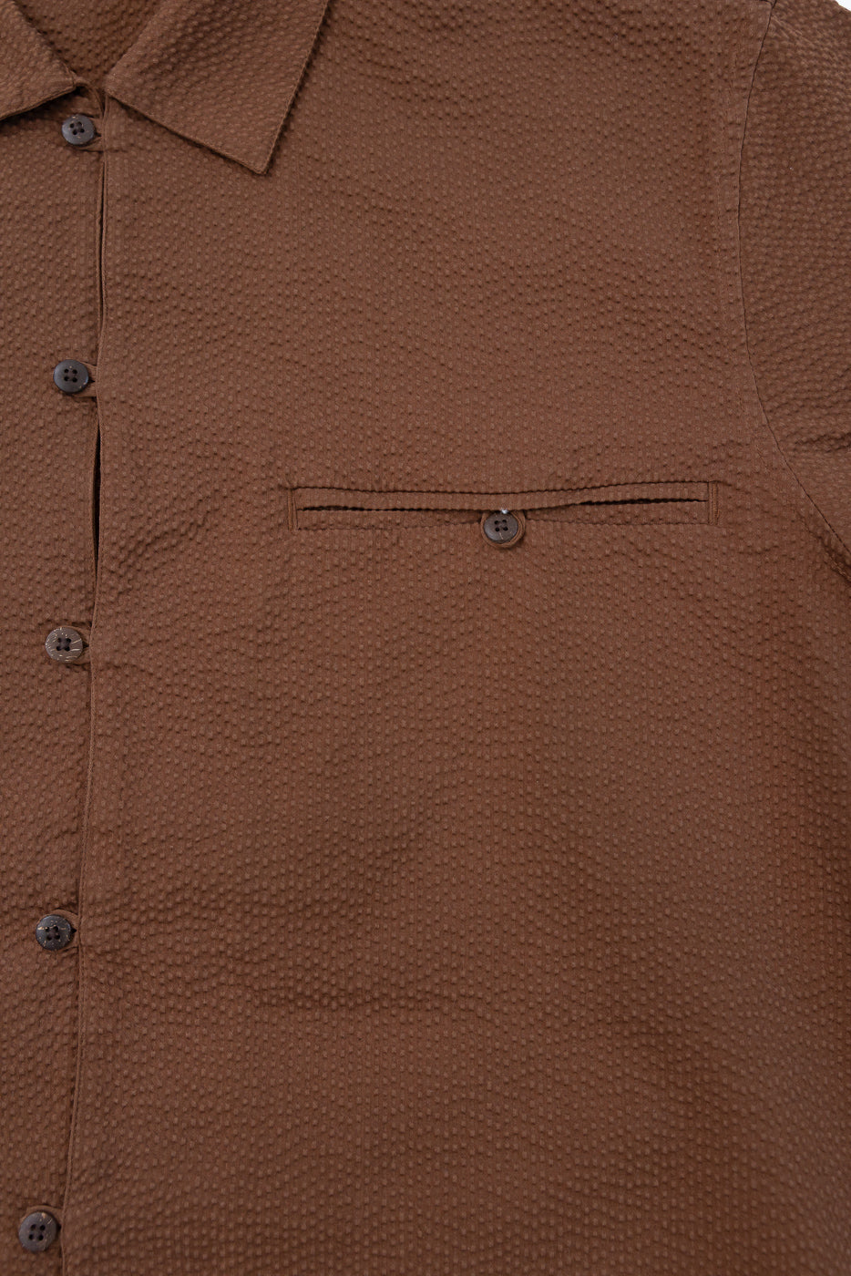 Short Sleeve Loop Shirt - Cinnamon Seersucker - Image 4