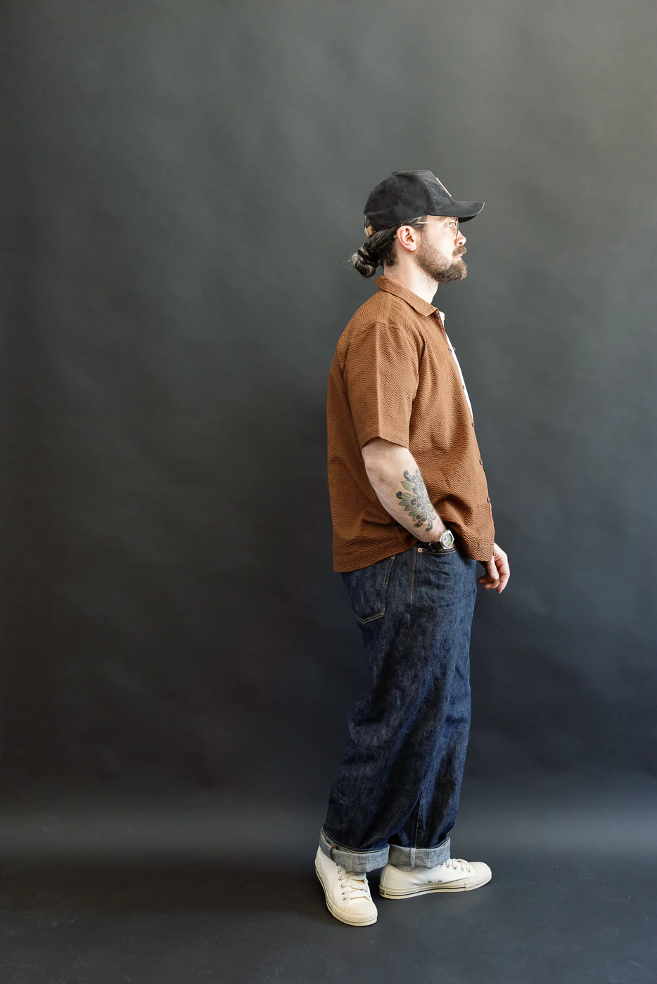 Short Sleeve Loop Shirt - Cinnamon Seersucker - Image 9