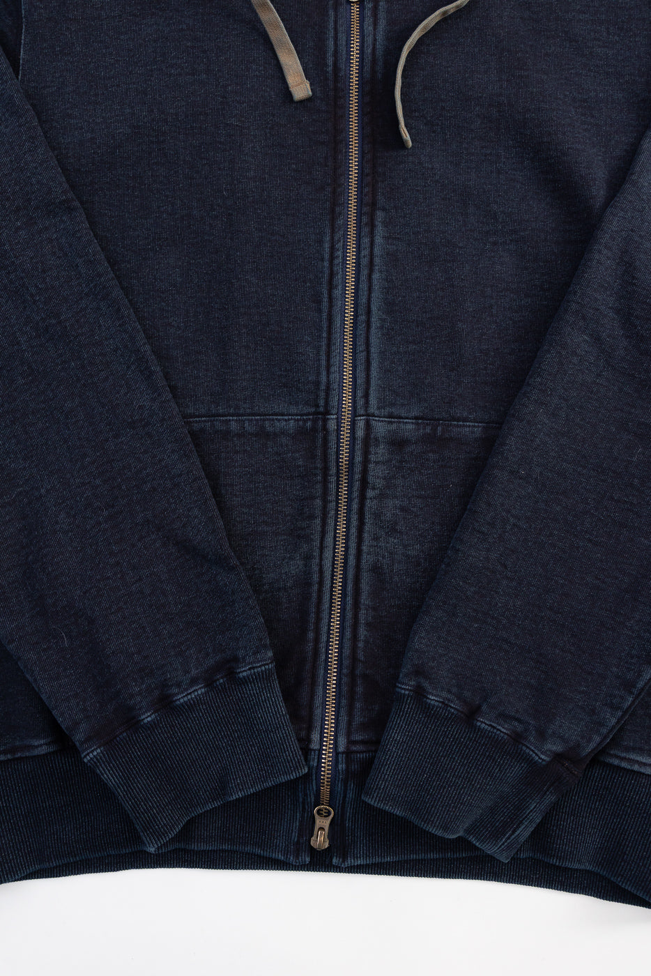 SIS25-102 - Overdyed Zip Up Hoody - Kakishibu Indigo - Image 3