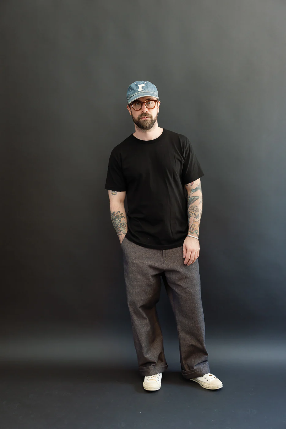 SJAP26-KSK - "Kanoko Ai-Madara" Natural Indigo x Brown Trousers - Image 7