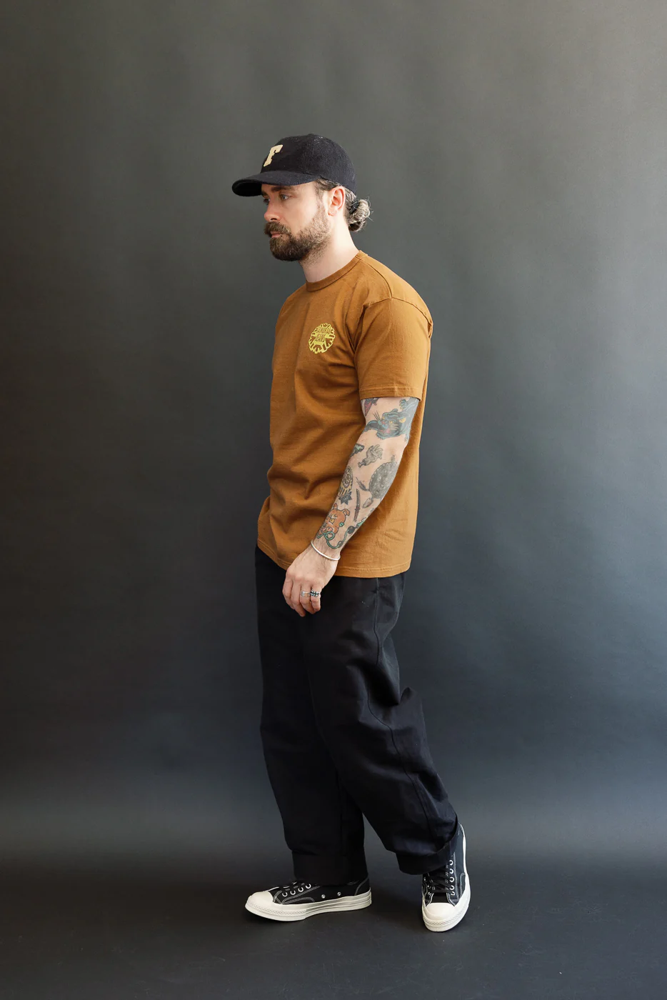 SJST26-102L - "Winter is Coming" 3cm Longer Heavyweight T-Shirt - Brown - Image 7
