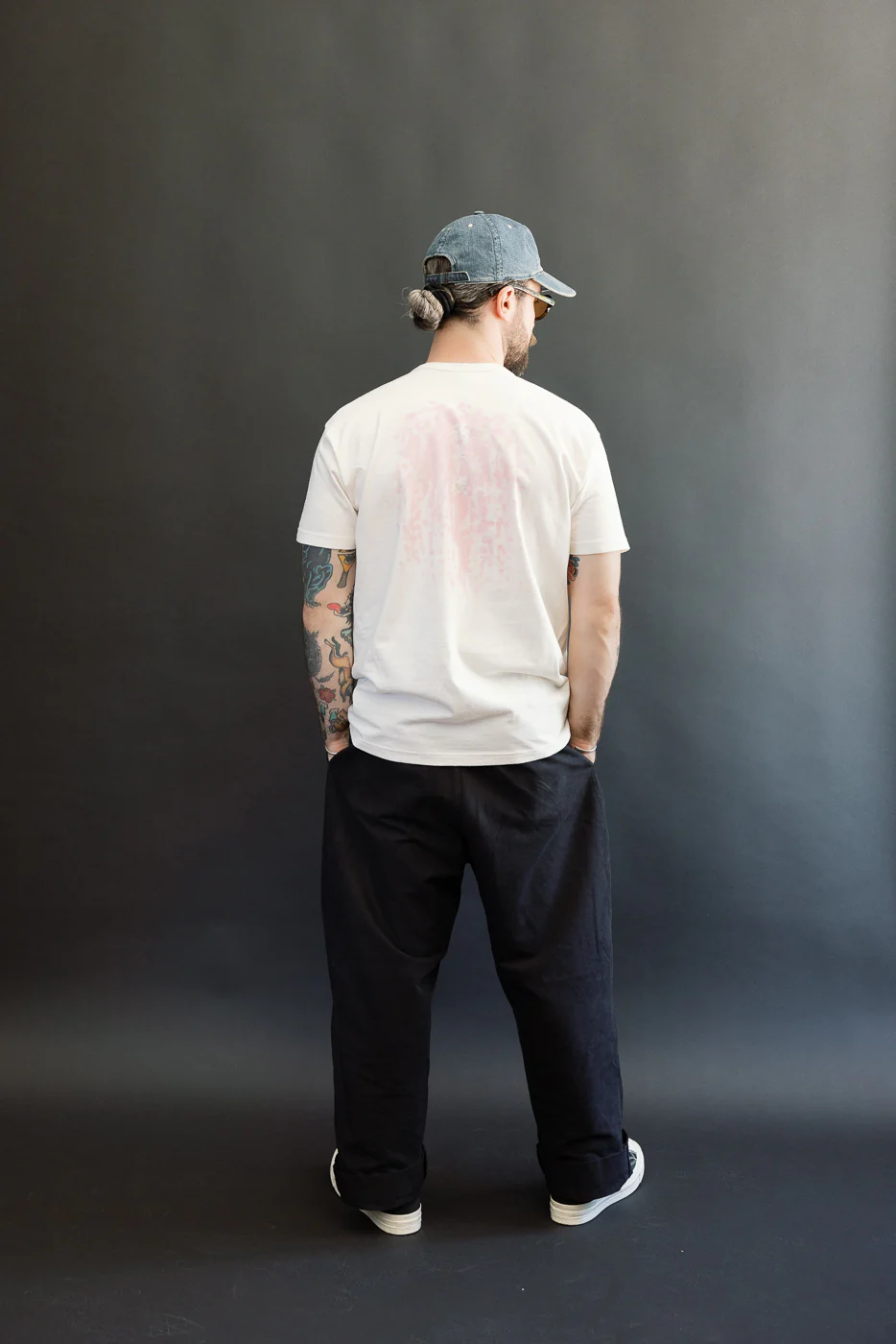 SJST26-104L - "Bursting Forth" 3cm Longer Heavyweight T-Shirt - White - Image 10
