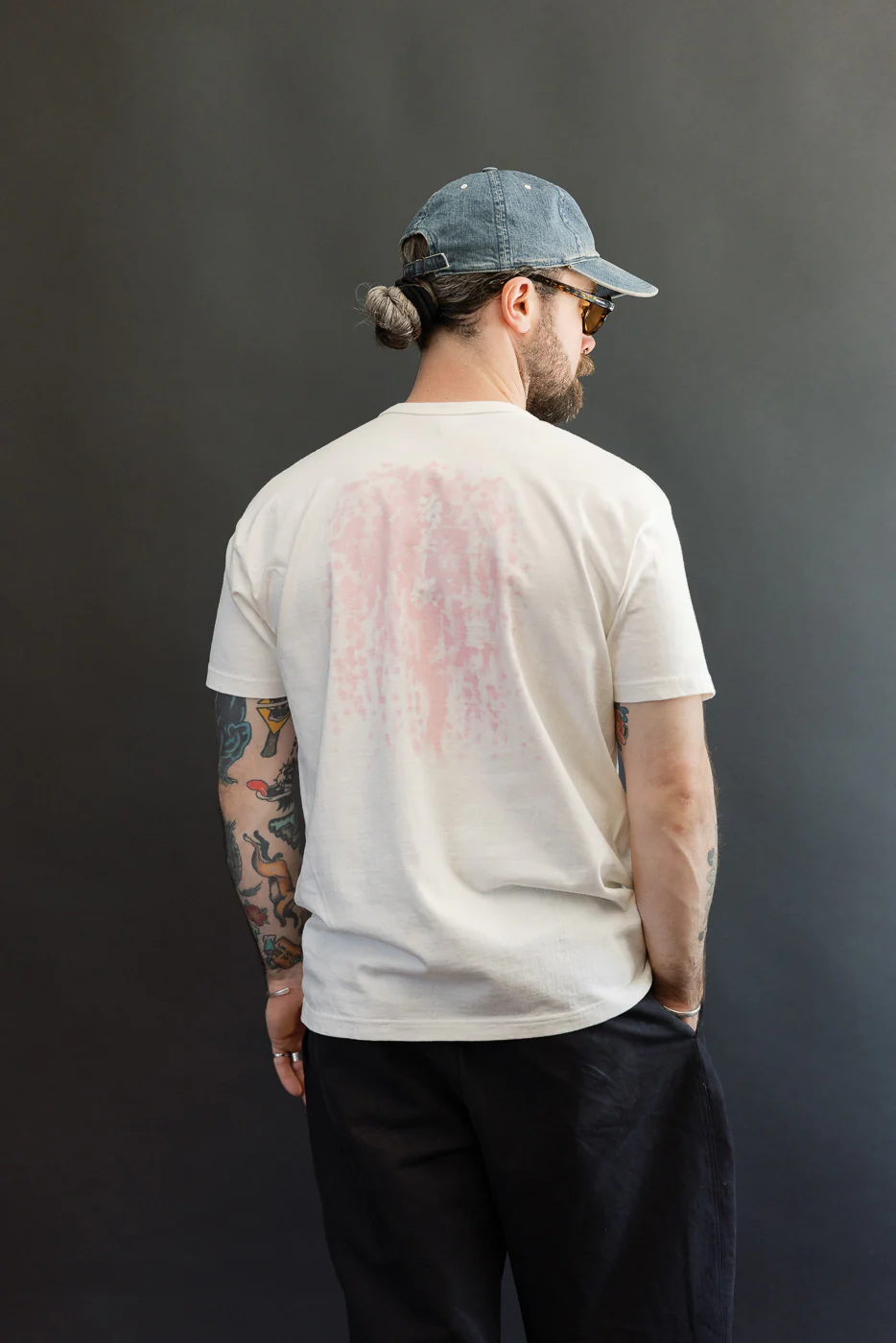 SJST26-104L - "Bursting Forth" 3cm Longer Heavyweight T-Shirt - White - Image 14