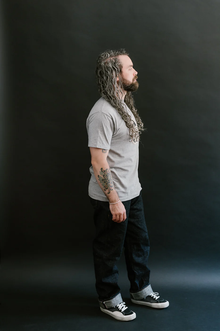"Slub Jersey" Flocky Ghosts Print Tee - Heather Grey - Image 7