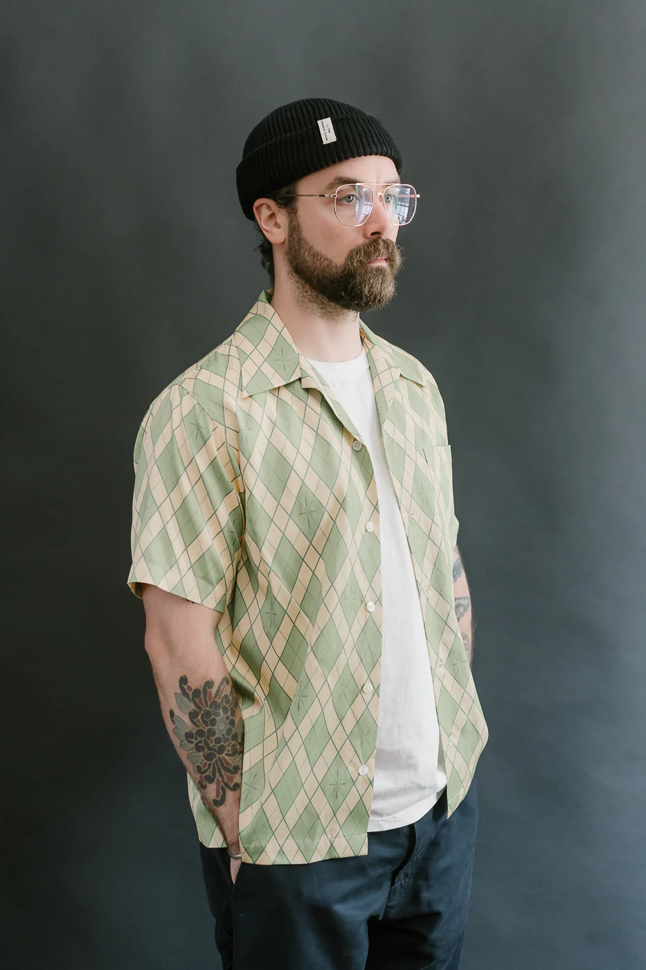 SSA25-01 - "Narahira" Snake Pattern Shirt - Green - Image 14
