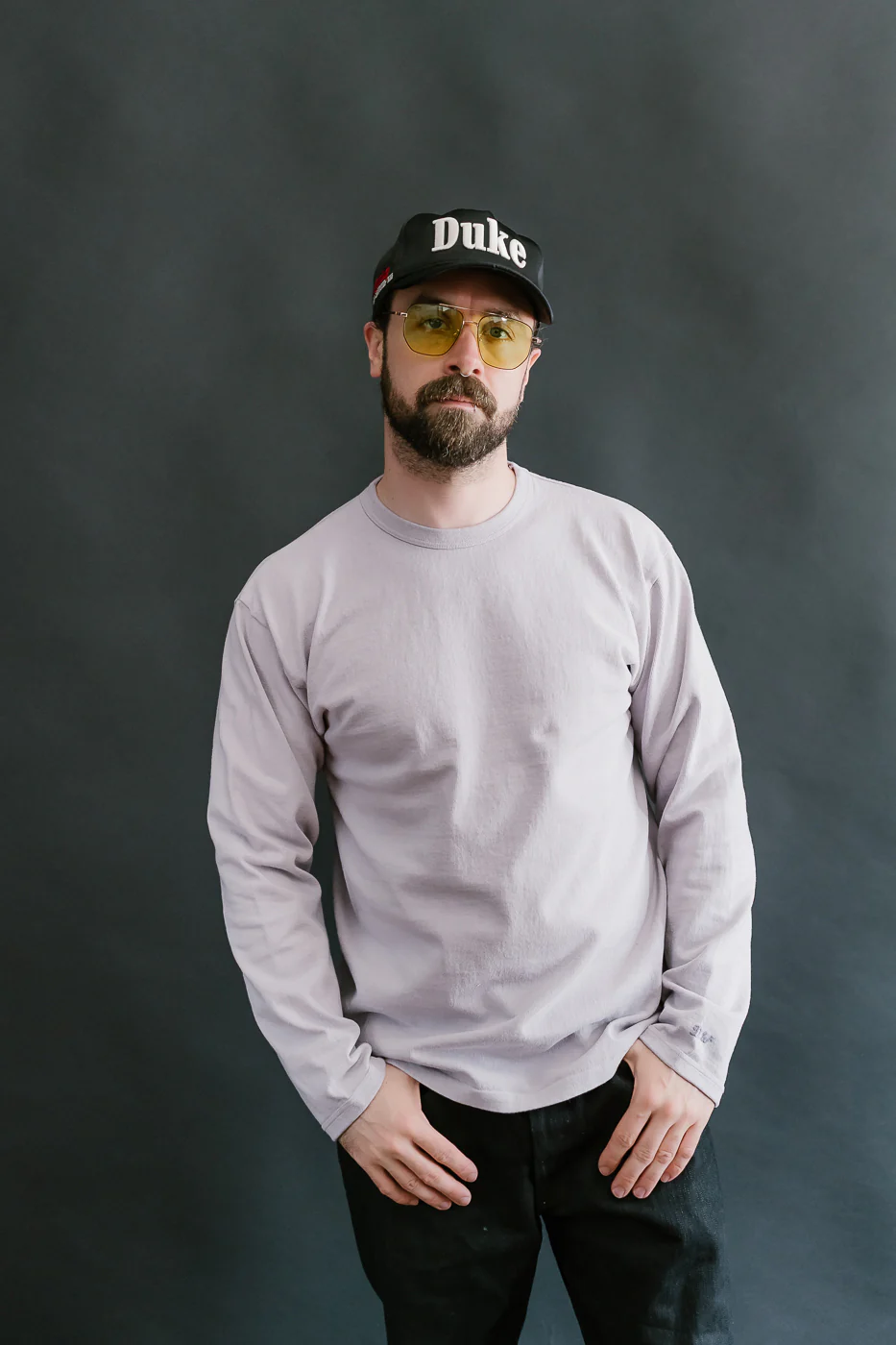 "Stand Wheel" Heavyweight Tee Long Sleeve - Lavender - Image 8