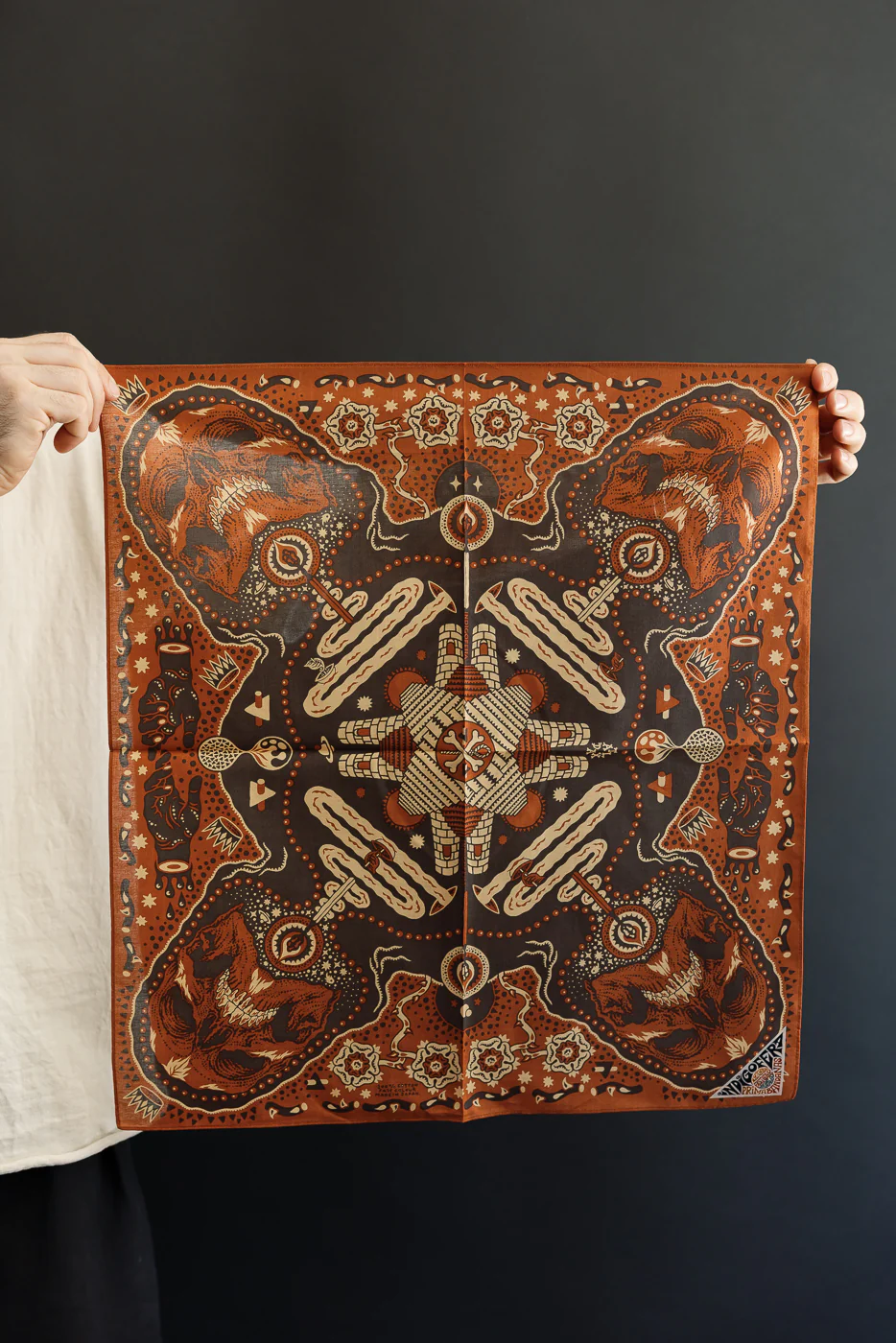Tarot XIII Bandana - Red, Brown - Image 7