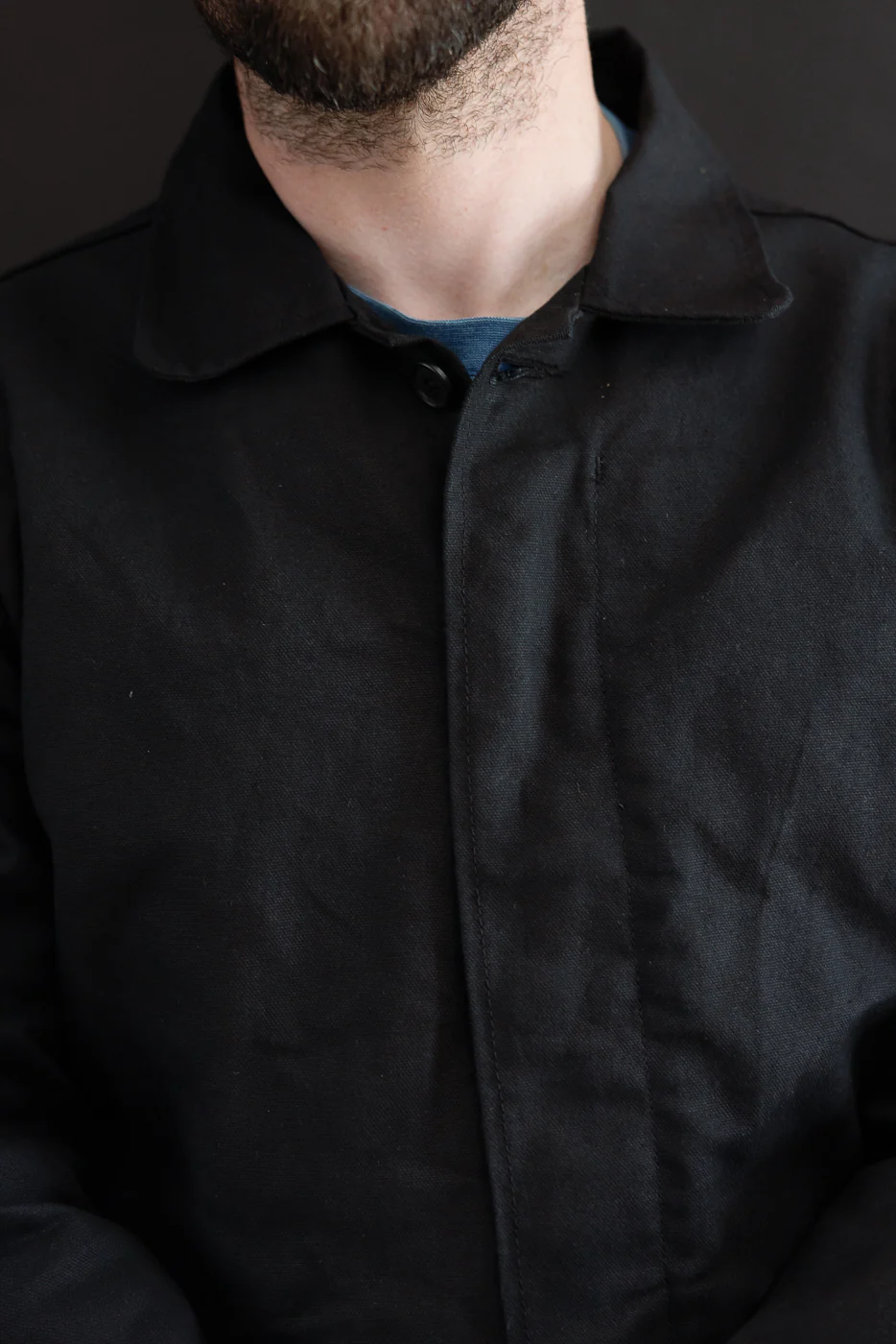 10oz - Trench Coat Dry Waxed Canvas - Black - Image 16