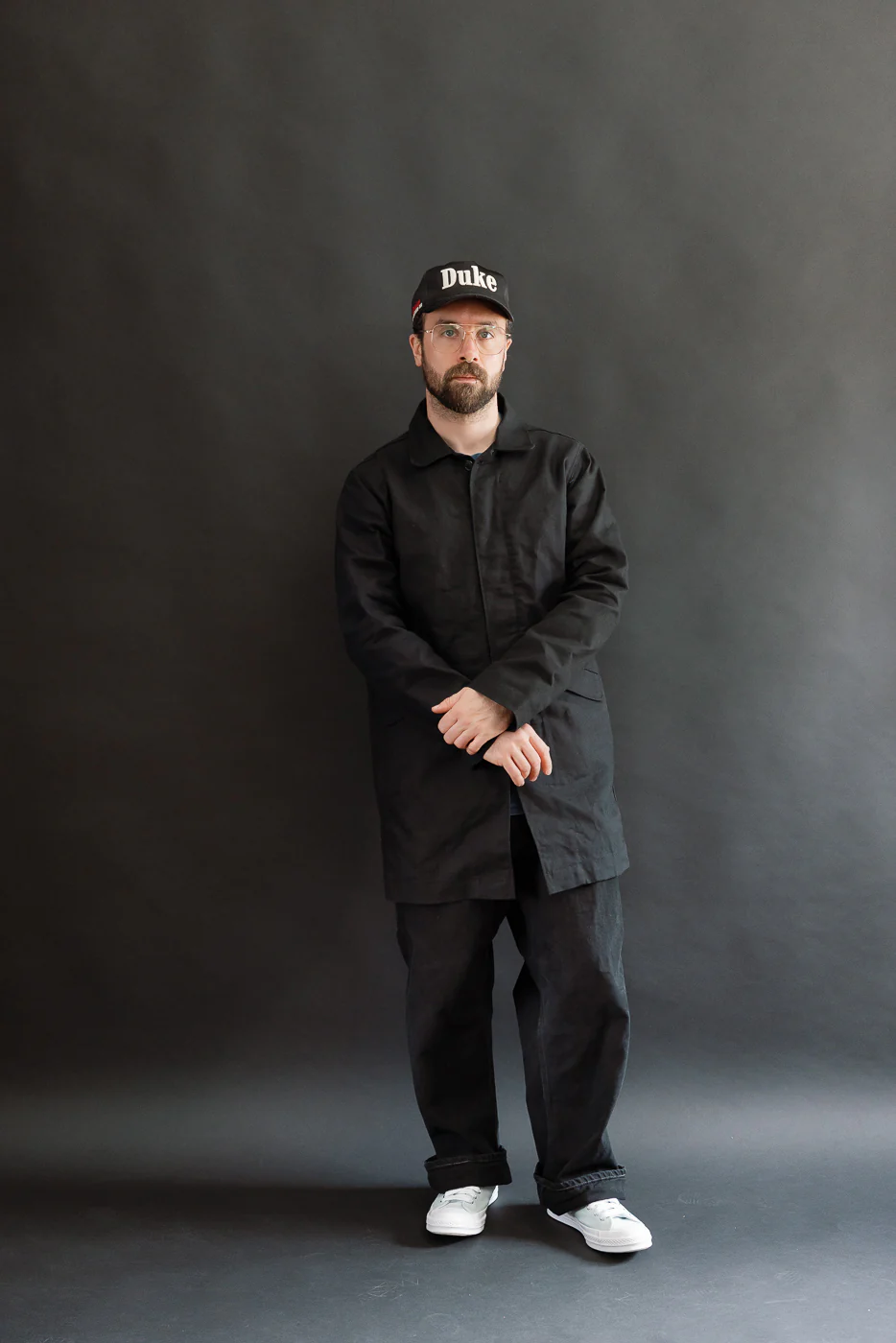 10oz - Trench Coat Dry Waxed Canvas - Black - Image 7