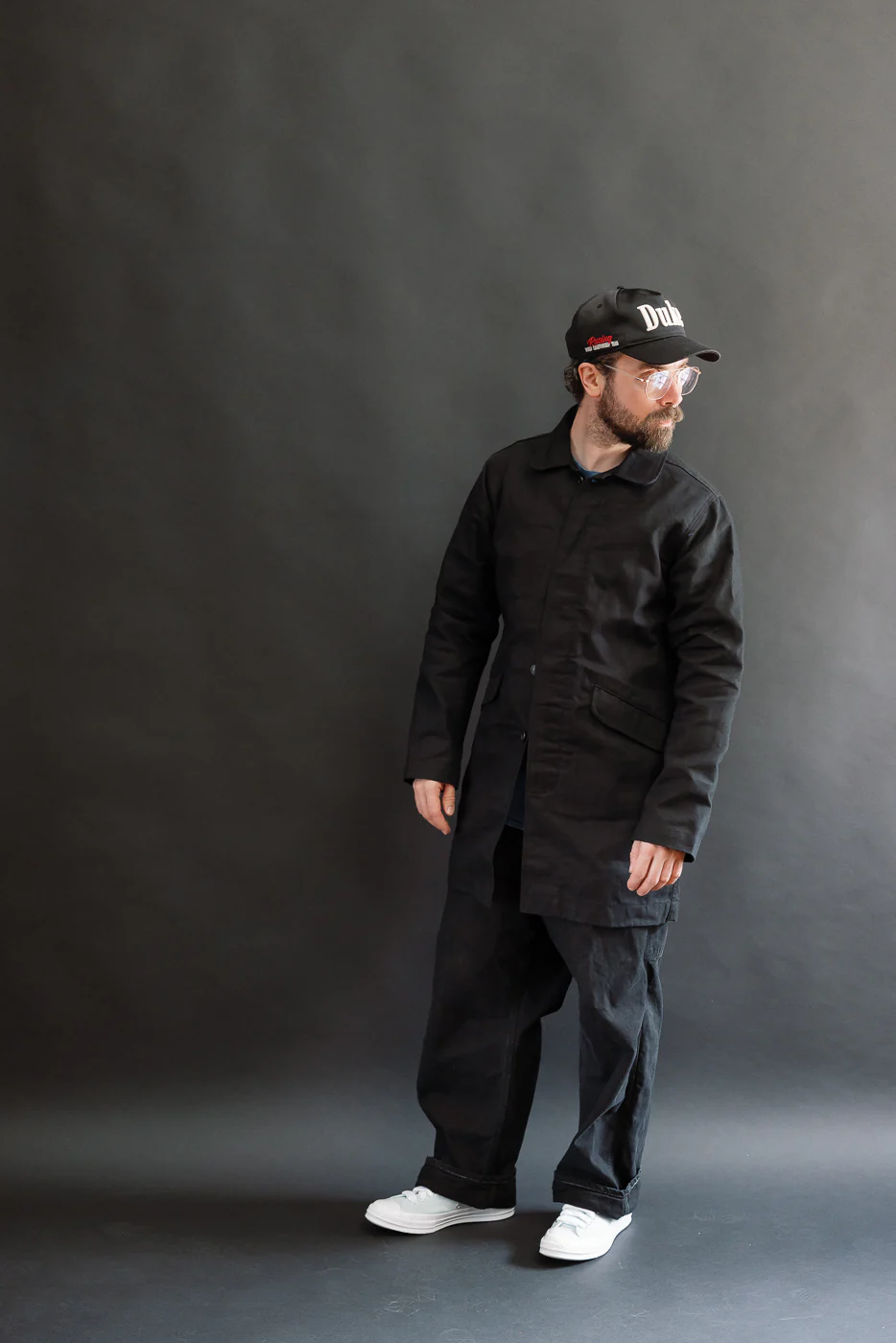 10oz - Trench Coat Dry Waxed Canvas - Black - Image 8