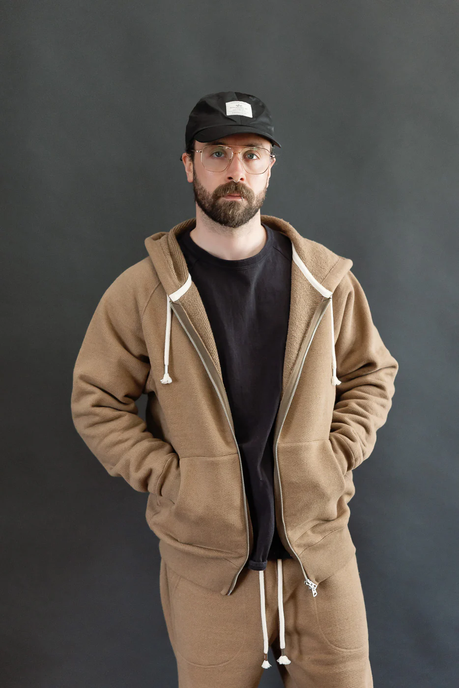 Zip Hoodie - Iron Mordant Double Heavyweight French Terry Foxfibre® - Coyote 80 - Image 8