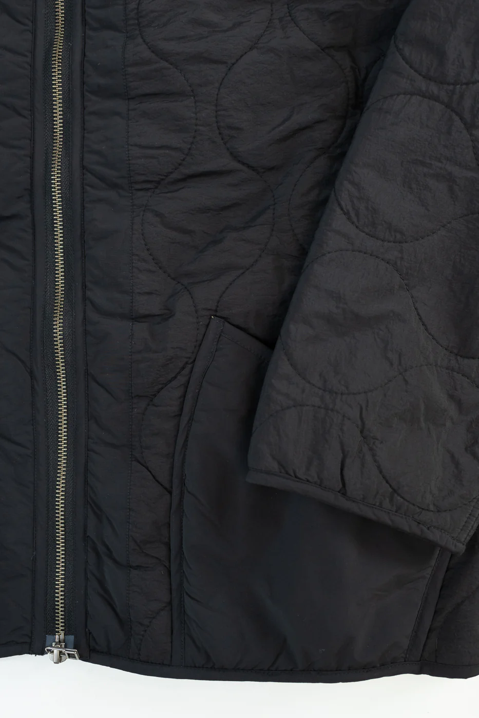 Zip Liner Jacket Quilted Nylon, Sherpa - Black - Image 4